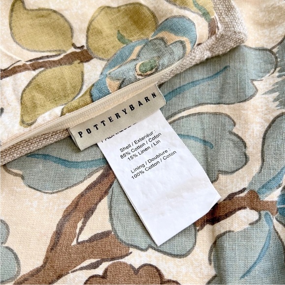2 Pottery Barn Mayle Bird Decorative Pillow Cover 24x24 Blue Nature Cotton Throw - Picture 6 of 8